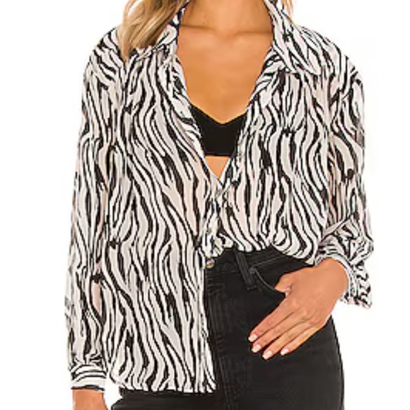Free people Ciara zebra button down - Picture 2 of 8